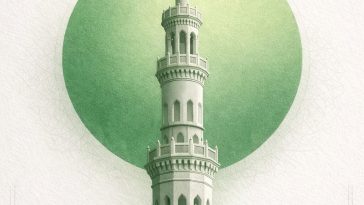eid mubarak wishes status story design with mosque minaret and green islamic ramadan greeting template