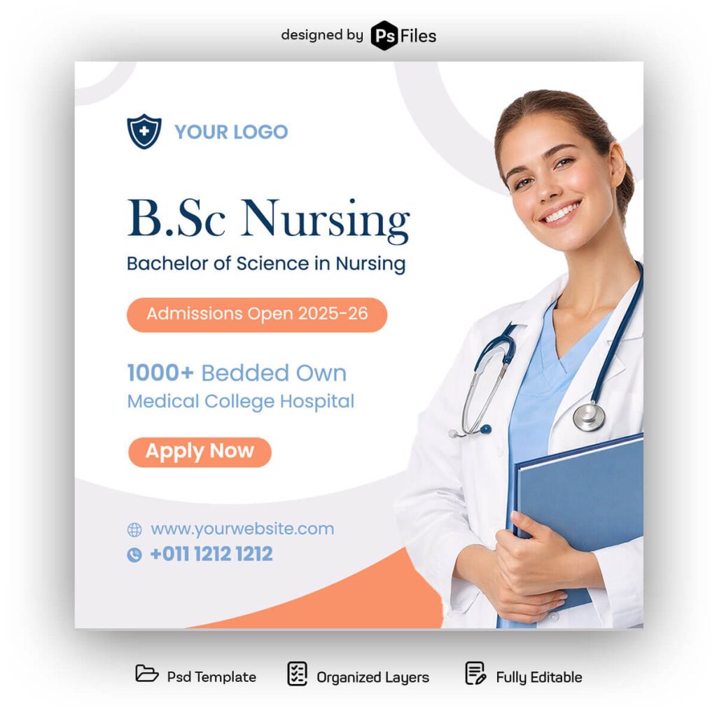 Free B.S.c Nursing Mediacal Admission Open Social Media Post 