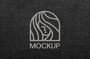 realistic embroidered logo mockup on fabric texture free embroidery logo mockup PSD for branding presentation