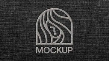 realistic embroidered logo mockup on fabric texture free embroidery logo mockup PSD for branding presentation