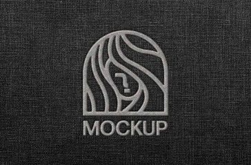 realistic embroidered logo mockup on fabric texture free embroidery logo mockup PSD for branding presentation