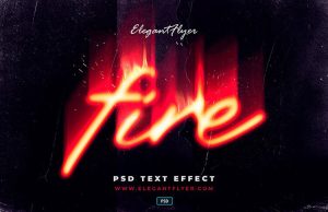 Free Fire Photoshop Text Effects in PSD file