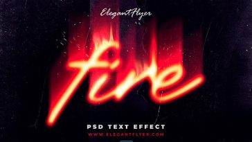 Free Fire Photoshop Text Effects in PSD file