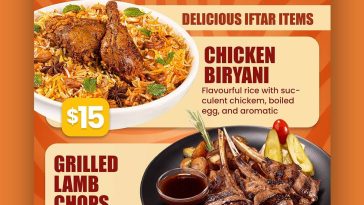 ramadan special food promotion social media post design PSD template for restaurant iftar menu advertisement