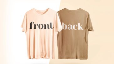 Free Studio Floating Front & Back T-Shirt Mockup PSD