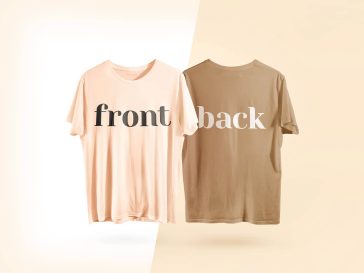 Free Studio Floating Front & Back T-Shirt Mockup PSD