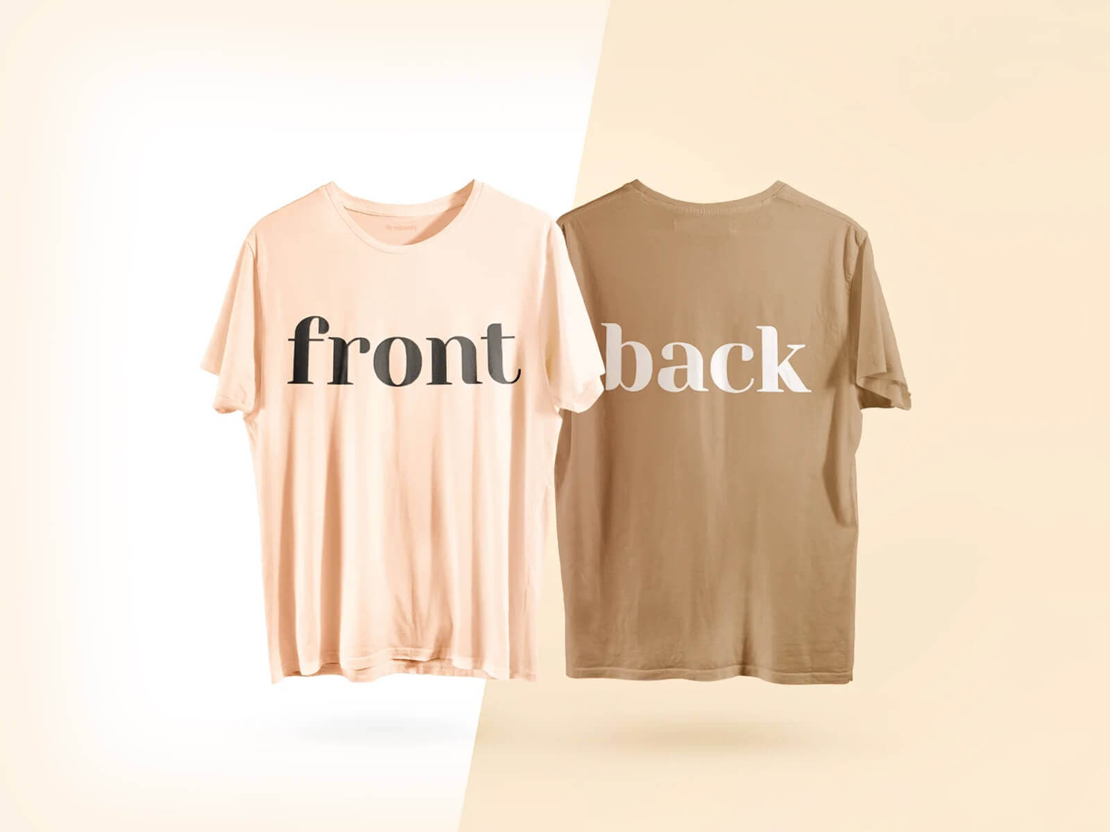 Free Studio Floating Front & Back T-Shirt Mockup PSD