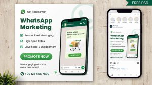 Free Whatsapp Marketing Promo Social Media Post Template PSD