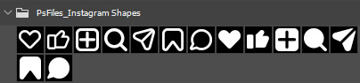 instagram like comment share save icons photoshop custom shapes pack preview