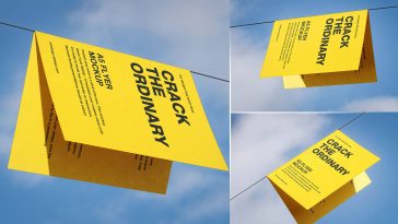 free half fold brochure mockup psd single fold flyer mockup 3 angle view a5 leaflet mockup realistic floating brochure presentation template