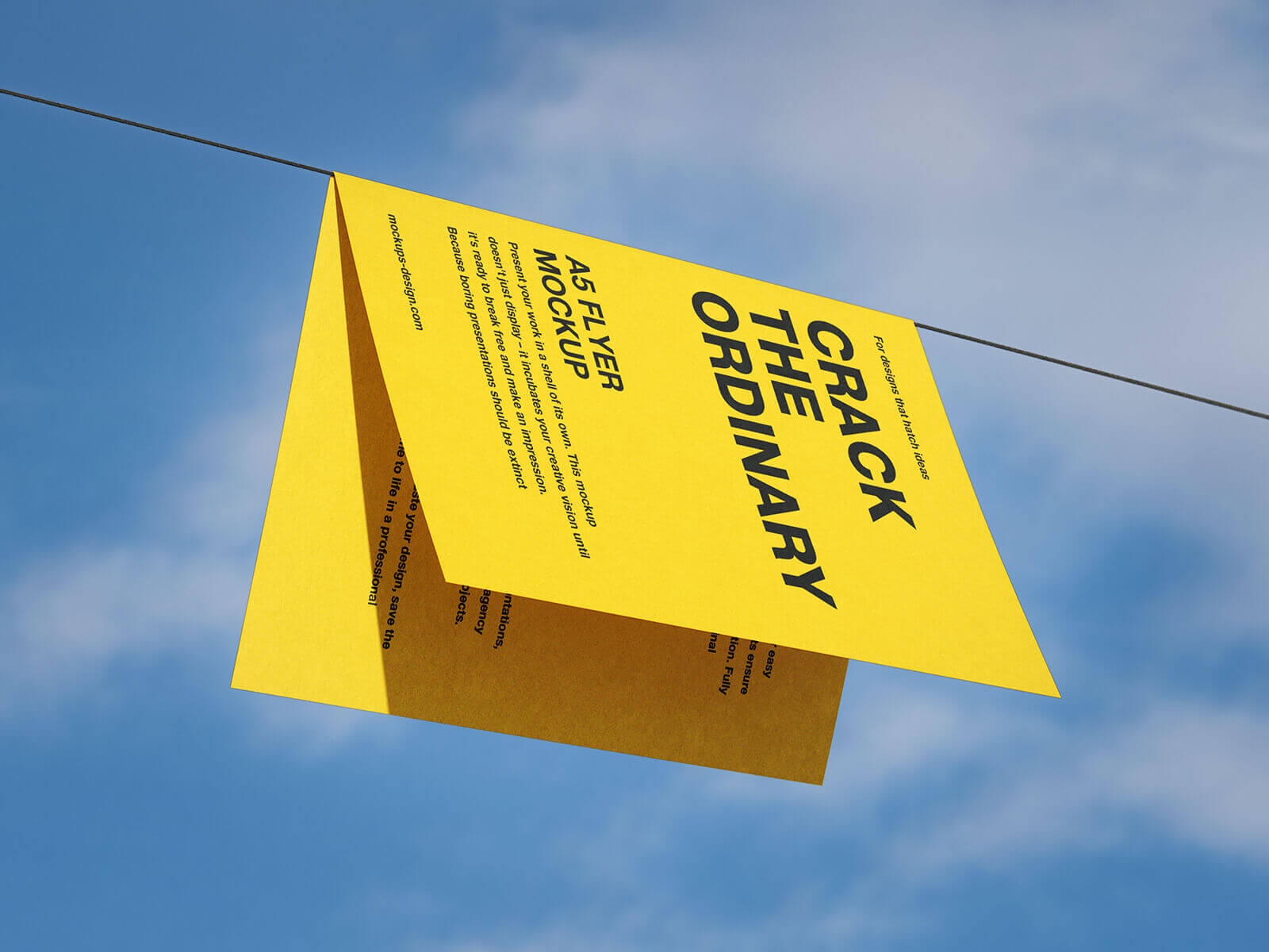 3 Free A5 Single / Half-Fold Brochure Mockup PSD Files