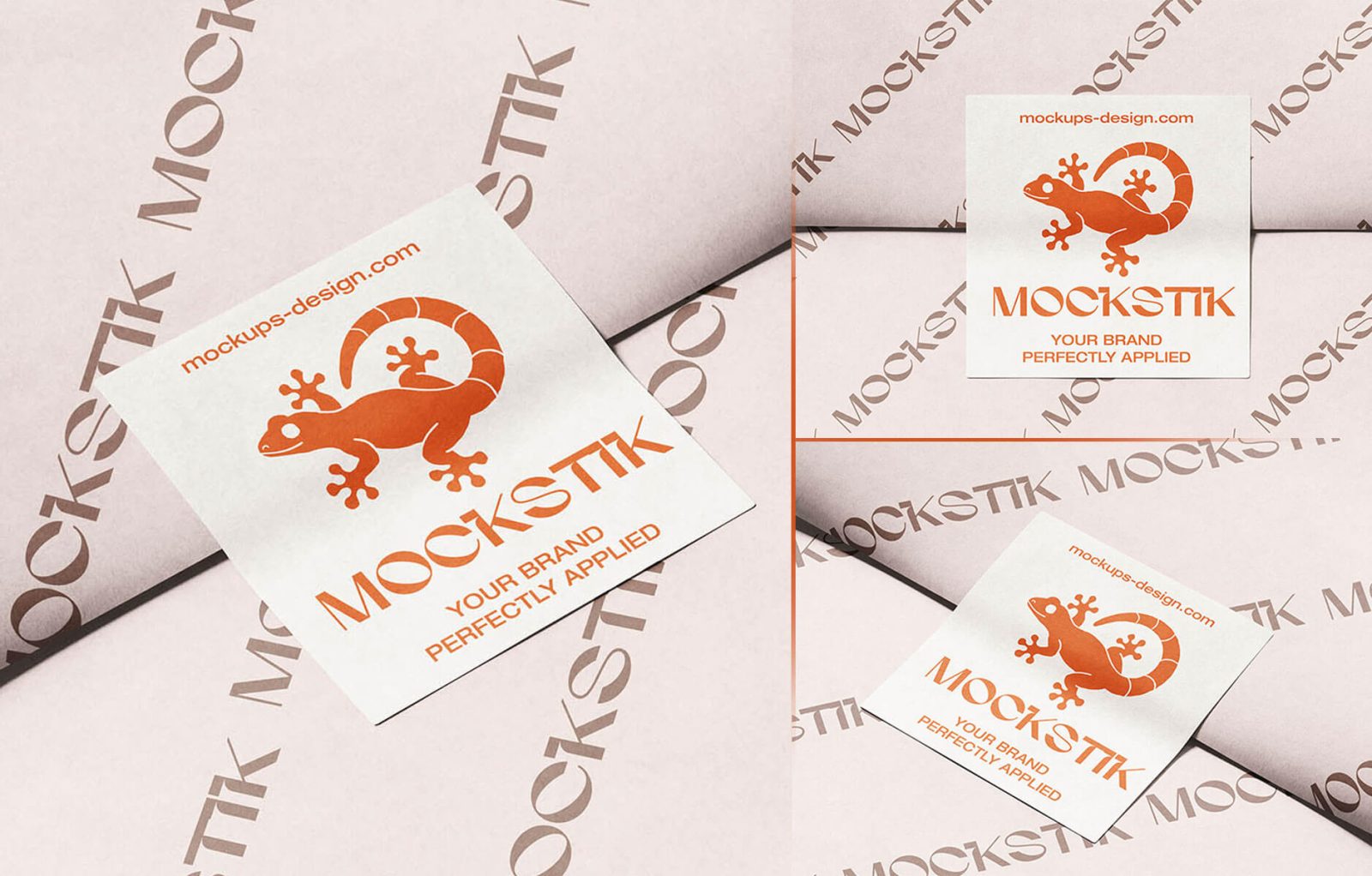 square paper sticker mockup psd set realistic packaging label logo branding presentation design