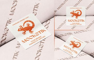 square paper sticker mockup psd set realistic packaging label logo branding presentation design