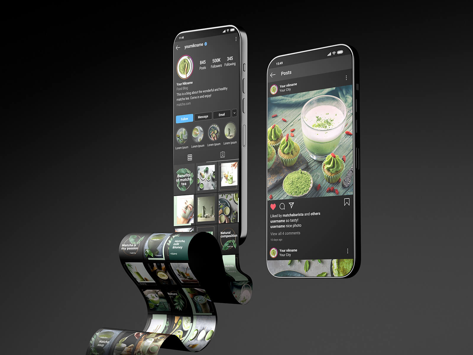 3 Premium Free Instagram Feed Mobile Scroll Mockup PSD Files