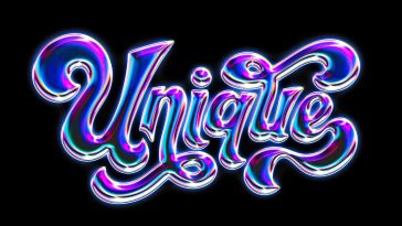 acid glass chrome text effect psd iridescent neon liquid metal typography mockup