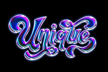 acid glass chrome text effect psd iridescent neon liquid metal typography mockup