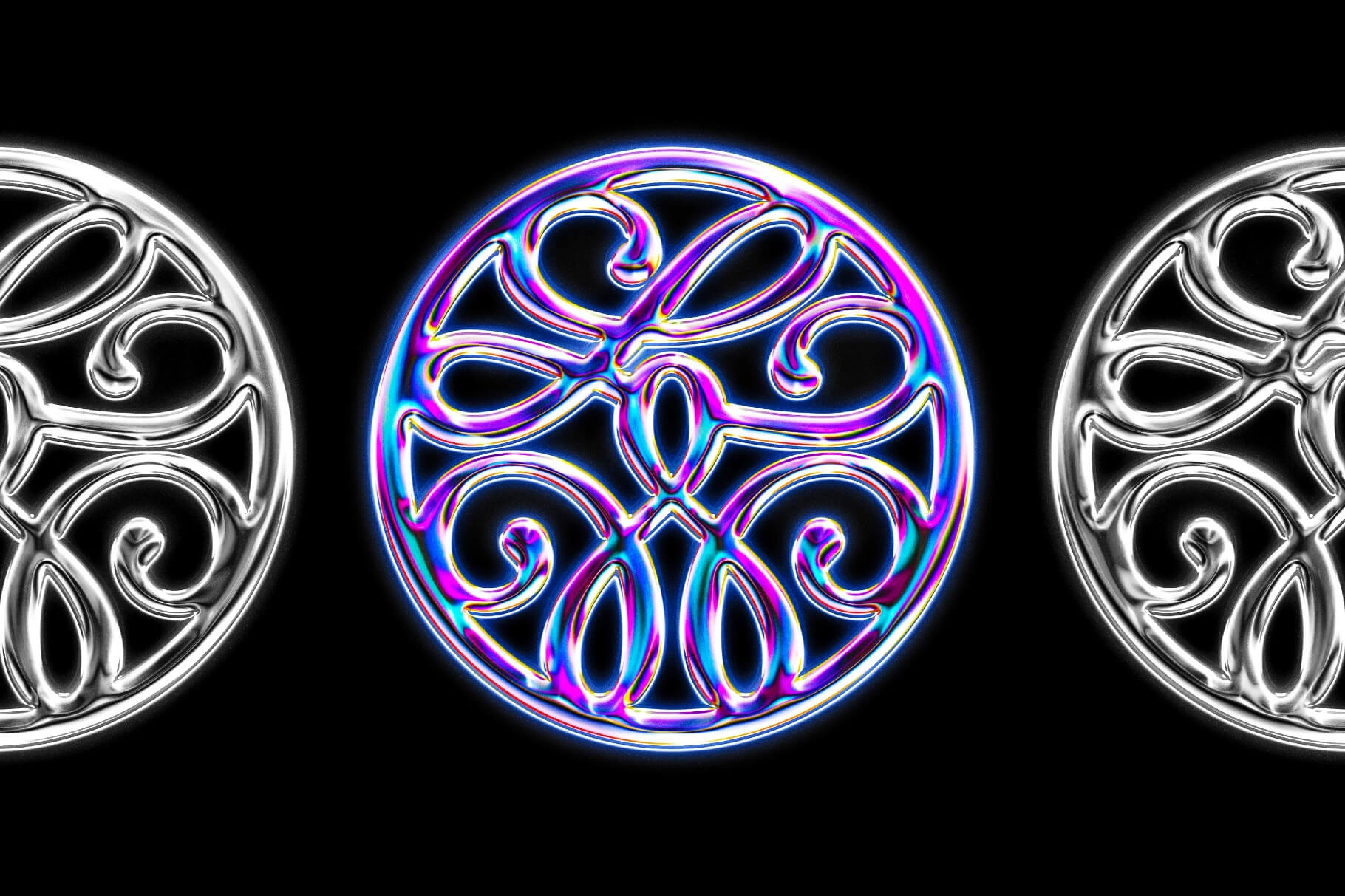 Free Acid Glass Chrome Text Effect PSD