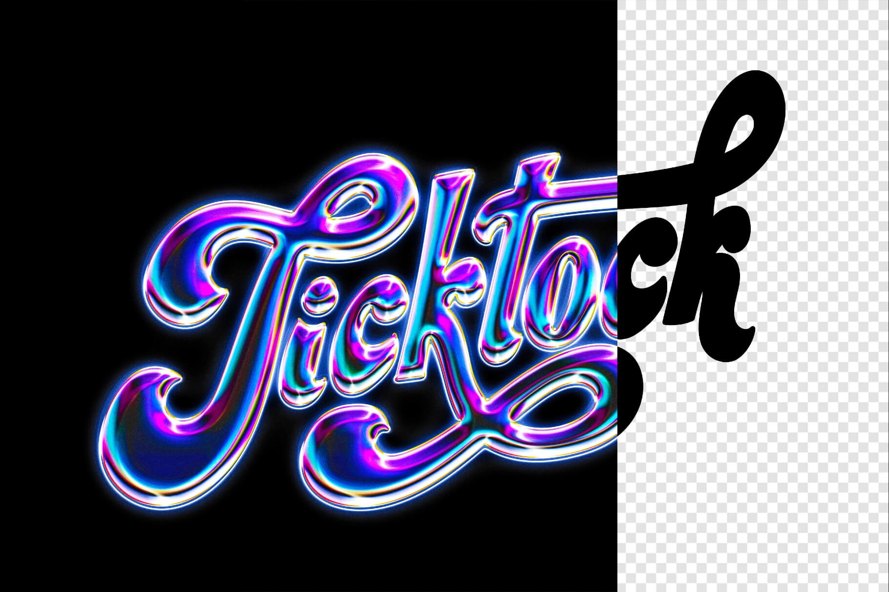 Free Acid Glass Chrome Text Effect PSD