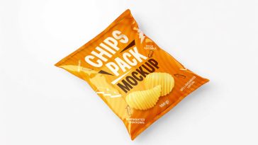 Free Chips Snack Packet Mockup PSD