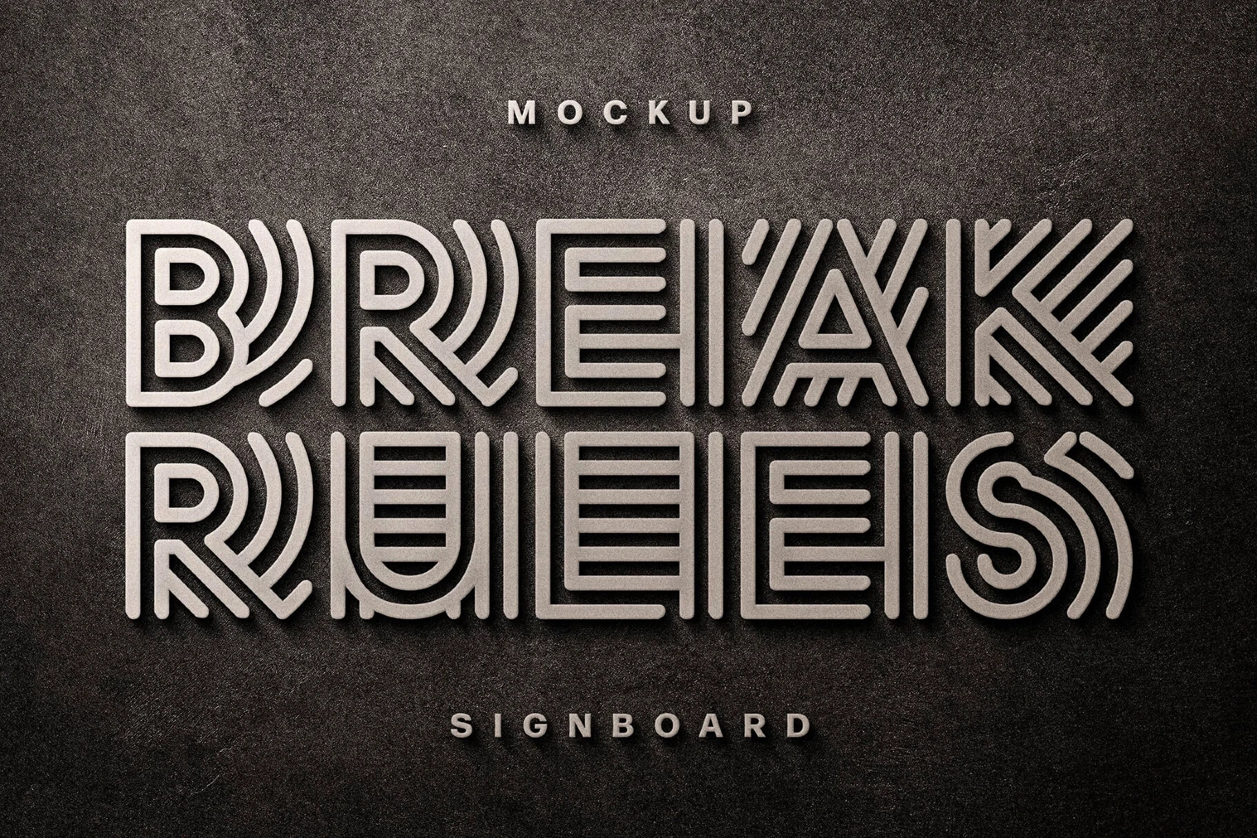 Free Copper Embossed Signboard Text Logo Mockup PSD