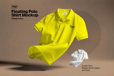 floating polo t shirt mockup psd editable apparel branding template realistic fabric detail usa