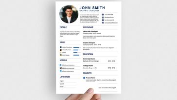 Free Graphic Designer Resume CV PSD Template – Editable Professional A4 CV Design Download