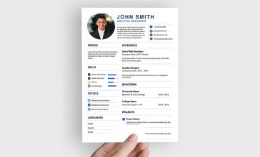 Free Graphic Designer Resume CV PSD Template – Editable Professional A4 CV Design Download