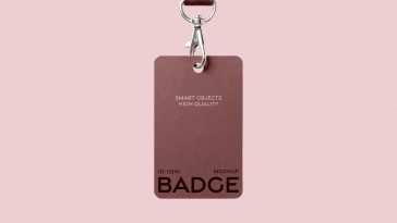 hanging badge mockup psd id card template realistic office employee badge design with strap clip
