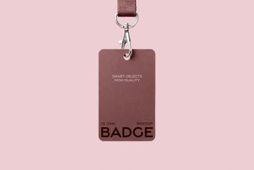 hanging badge mockup psd id card template realistic office employee badge design with strap clip