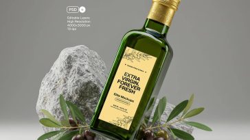 Oilve Oil Bottle Mockup Packaging
