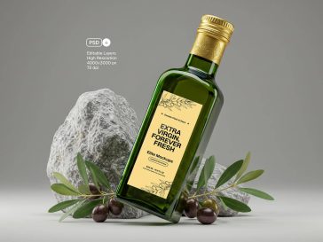 Oilve Oil Bottle Mockup Packaging