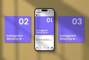 free instagram post mockup psd with shadow overlay realistic social media preview design