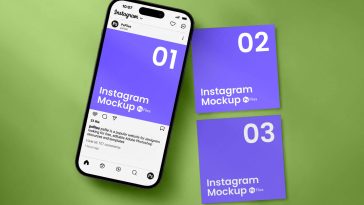 free instagram post mockup psd with realistic shadow overlay modern social media branding presentation template 2026