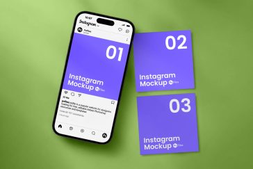 free instagram post mockup psd with realistic shadow overlay modern social media branding presentation template 2026