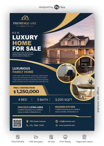 luxury real estate flyer psd template home for sale modern property marketing design free download