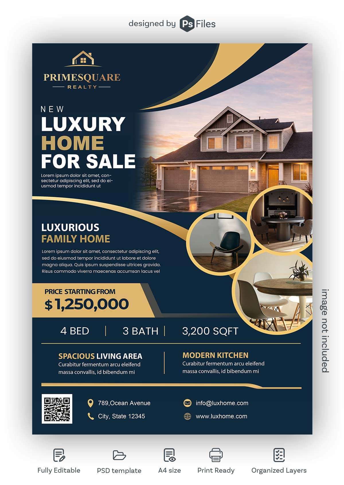 luxury real estate flyer psd template home for sale modern property marketing design free download