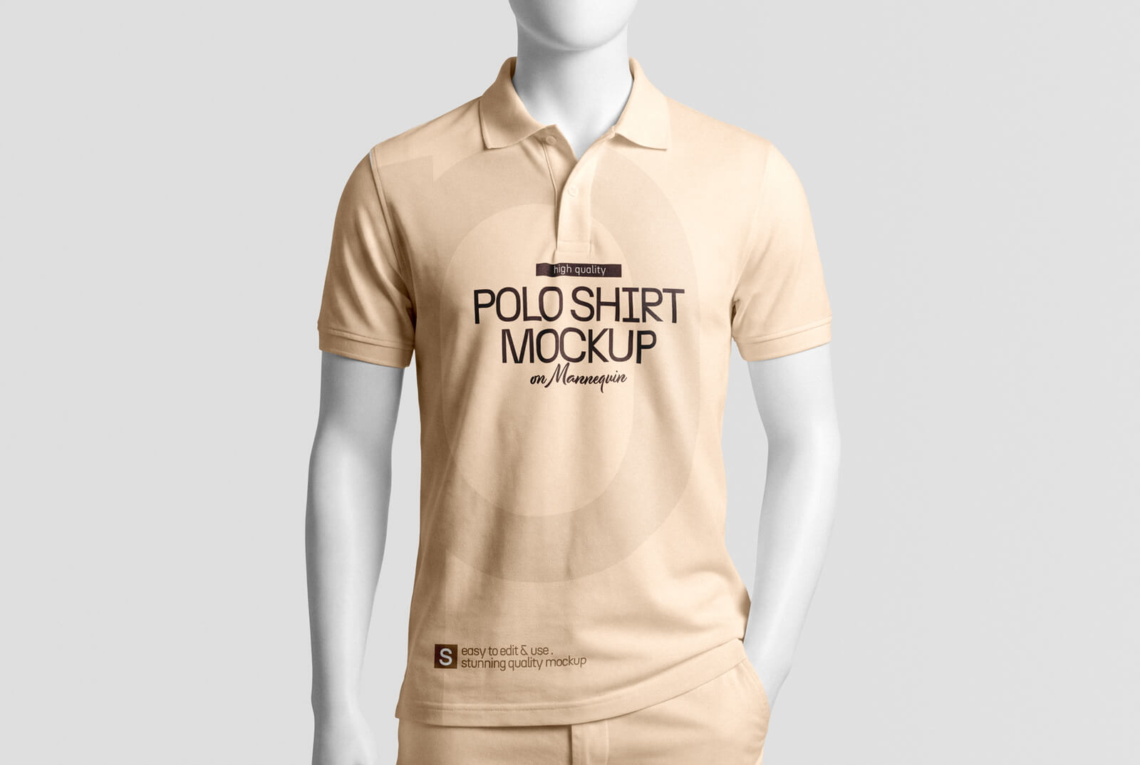 polo shirt mockup on mannequin psd realistic apparel branding clothing design display