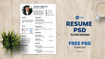 Free Graphic Designer Resume CV PSD Template – Editable Professional A4 CV Design Download