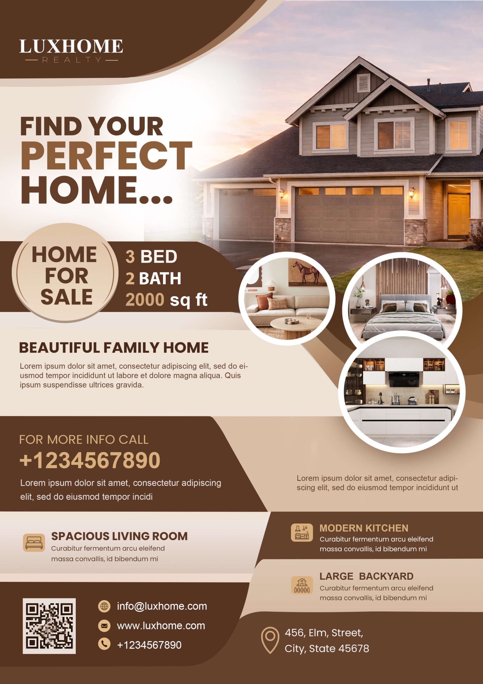 real estate home for sale flyer psd template usa property listing editable design luxury house promotion