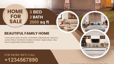 real estate home for sale flyer psd template usa property listing editable design luxury house promotion