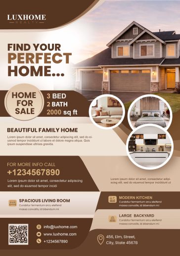 real estate home for sale flyer psd template usa property listing editable design luxury house promotion