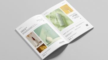 Free Saddle Stitch A4 Brochure Mockup