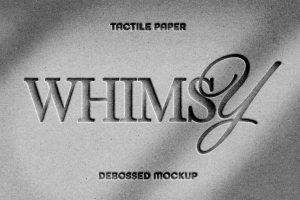 debossed paper logo mockup psd tactile texture branding typography realistic embossed effect free download