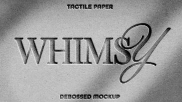 debossed paper logo mockup psd tactile texture branding typography realistic embossed effect free download