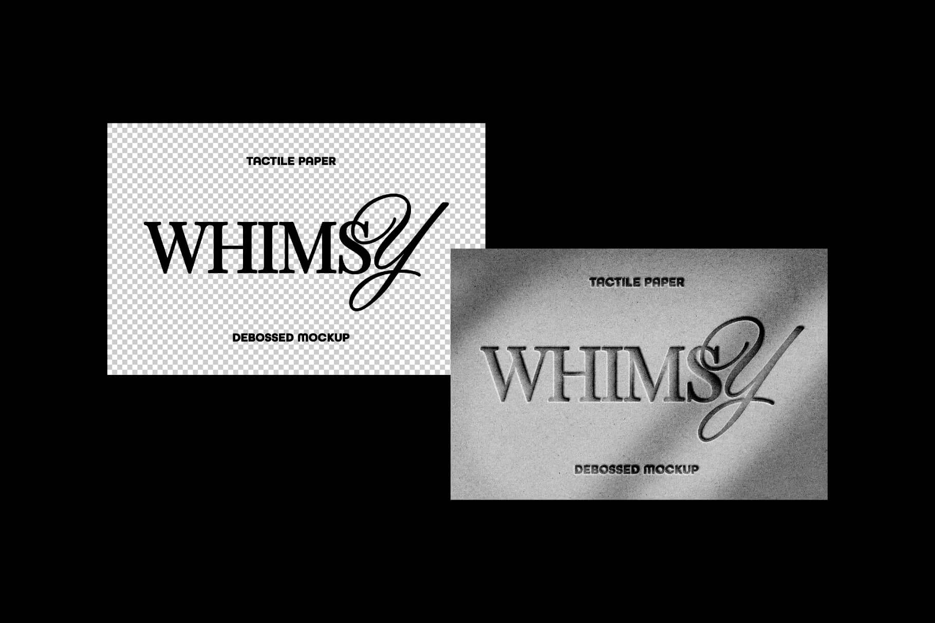 Free Tactile Paper Letterpress/ Debossing Logo Mockup PSD