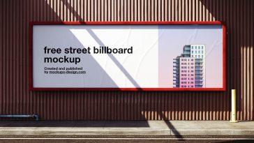 Free Wide Street Billboard Mockup PSD - Outdoor Advertising Display