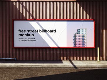 Free Wide Street Billboard Mockup PSD - Outdoor Advertising Display