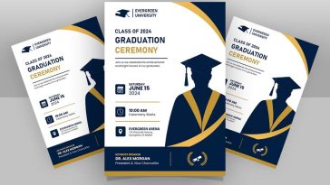 Free Graduation Day Flyer Template PSD – Editable USA Graduation Ceremony Invitation