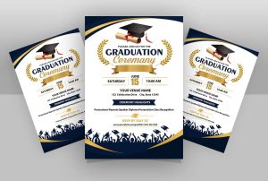 Graduation Ceremony Education Flyer Template Free PSD