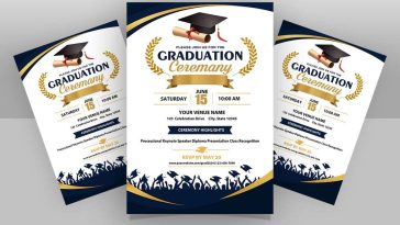 Graduation Ceremony Education Flyer Template Free PSD